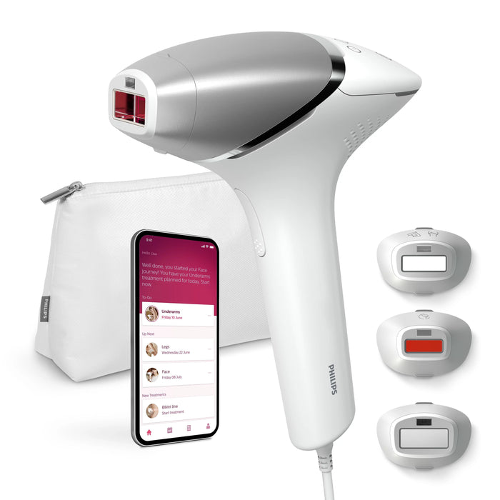 Philips Lumea Serie 8000, Dispositivo De Depilación Ipl, Alternativa Al Láser, Senseiq, 3 Accesorios Para Cuerpo, Cara Y Zonas De Precisión, Bri946/00