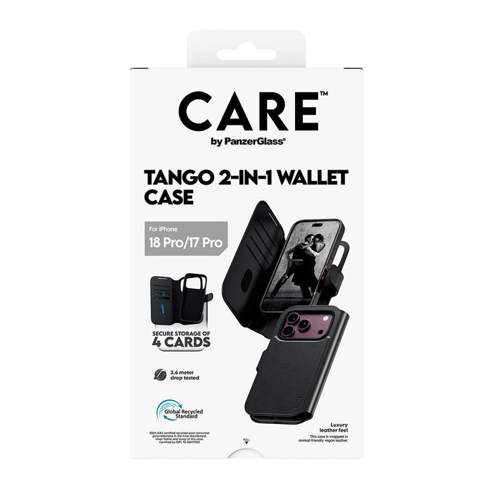 Panzerglass Care By ® Tango 2-In-1 Wallet Case Negro M. Magsafe Iphone 2026 Pro  17 Pro, Cover, Apple - Iphone 2026 Pro, Apple - Iphone 17 Pro, Transparente