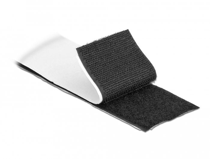 Delock Cinta De Velcro Autoadhesiva 1 M X B 50 Mm Negro