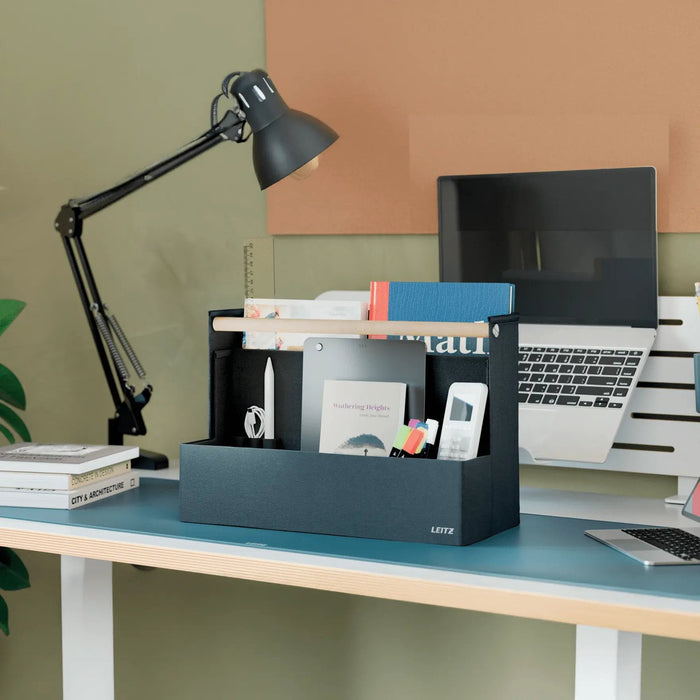 Leitz Portable Desk Organizer Fabric With Handle 38x19x26cm Dark Gris