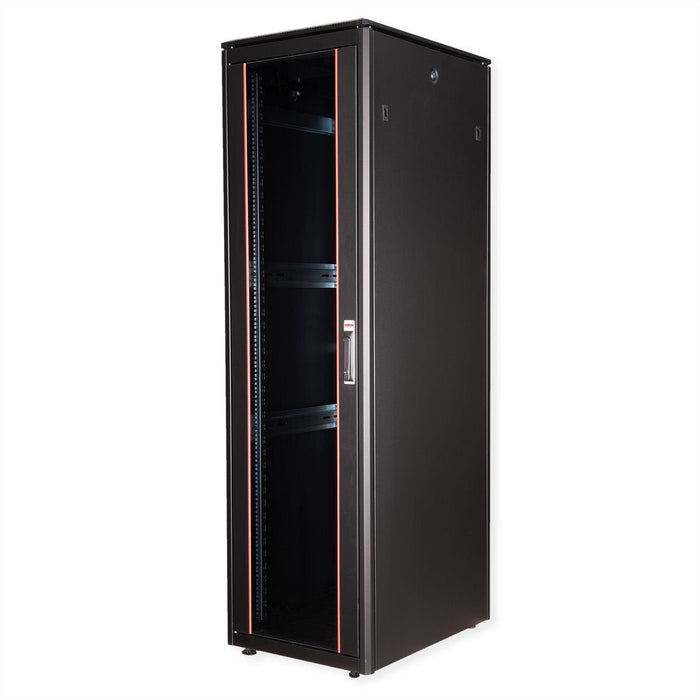 Roline 19-Zoll Netzwerkschrank Pro 42 He, 600x800 Bxt Glastr Schwarz