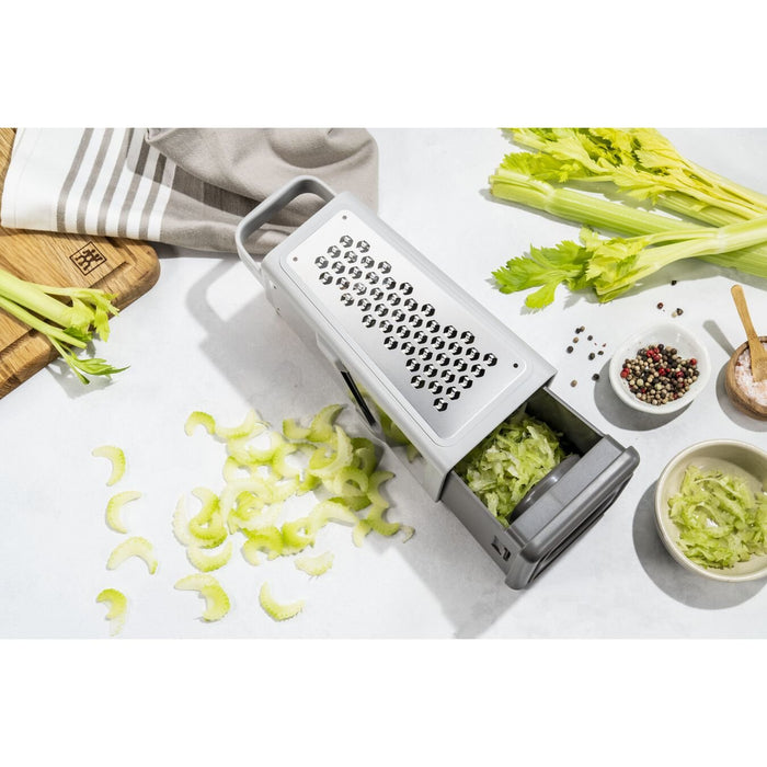 EAN 4009839641190 - ZWILLING 36610-003-0 cortador de verduras en espiral o rallador manual Caja ralladora Gris imagen 7