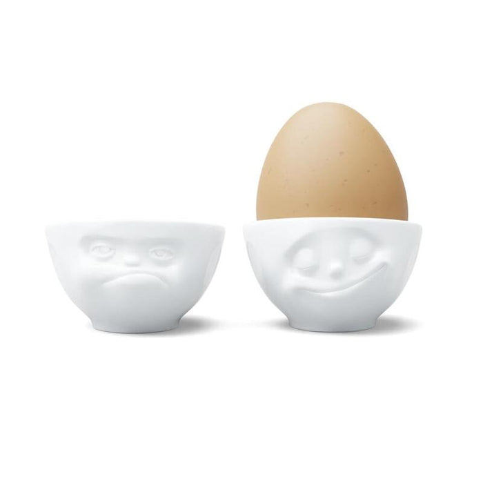 Fiftyeight Eierbecher Set Nr.3 - Feliz & Hmpff Blanco