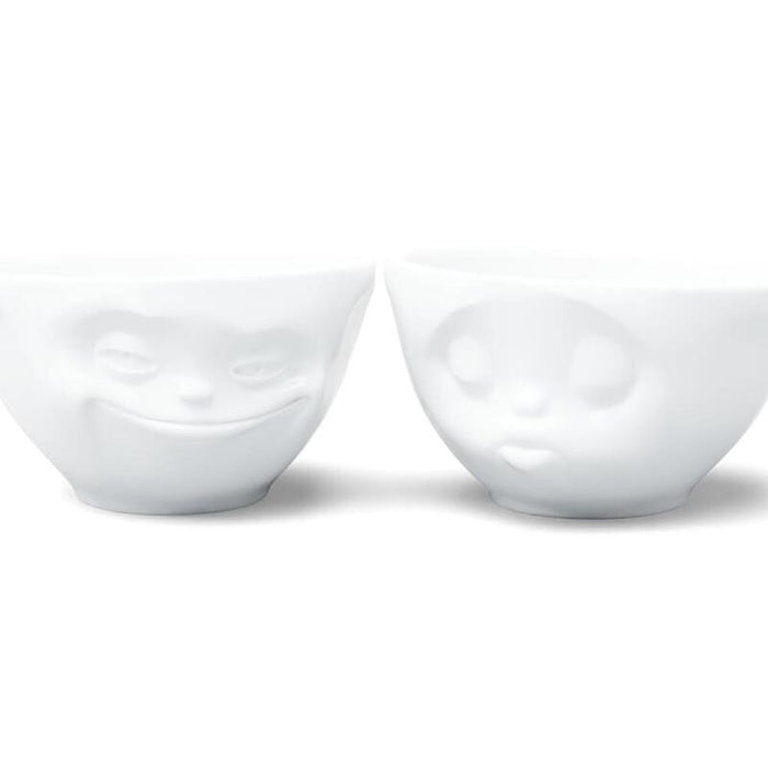 Fiftyeight Schälchen-Set 200ml - Grinsend & Küssend Blanco