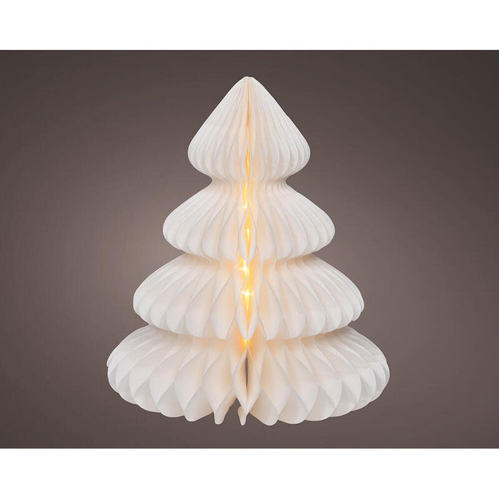 Figura Arbol Blanco De Papel Led Ø42 X 48 Cm