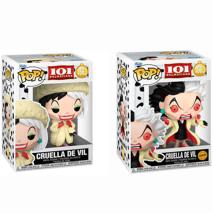 Figura Pack De 6 Unidades  Pop Disney 101 Dalmatas Cruella De Vil 5 + 1 Chase