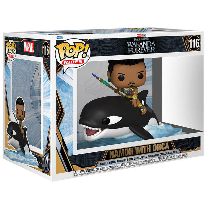 Figura Pop Marvel Black Panther Wakanda Forever Namor With Orca