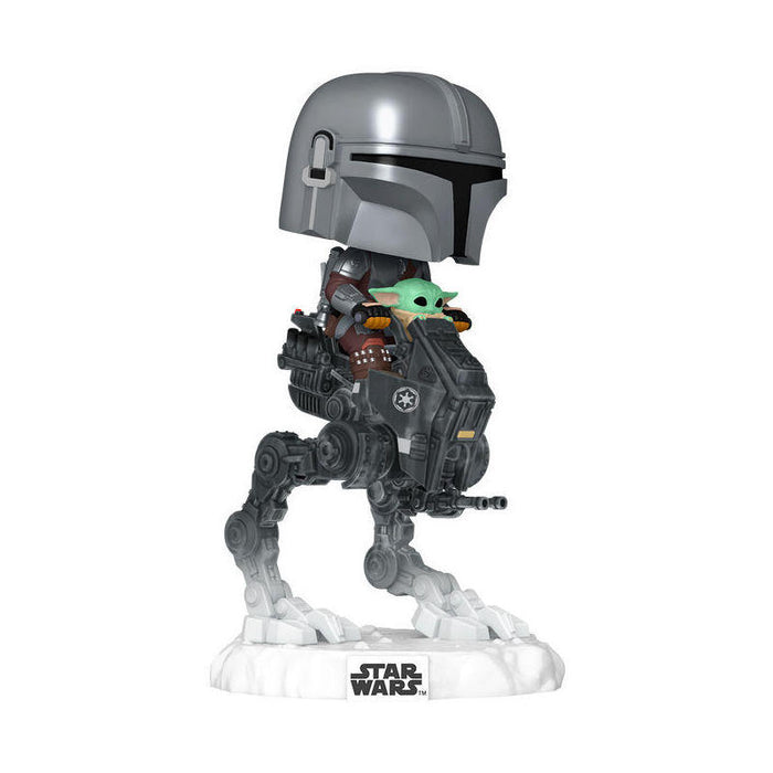 Figura Pop Rides Deluxe Star Wars Mandalorian & Grogu The Mandalorian With Grogu In Imperial Remnant At-Rt