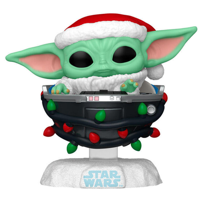 Figura Pop Star Wars Grogu With Santa Hat In Pram