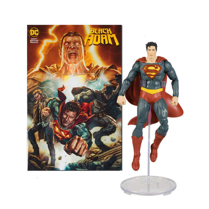 Figura Superman  + Comic Black Adam Dc Comics 17cm