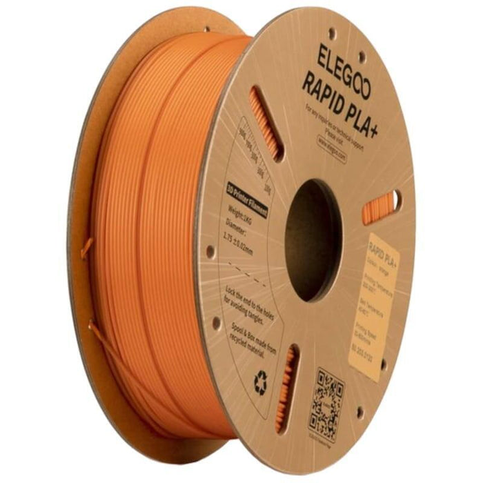 Filamento Elegoo Rapid Pla + (Plus) Naranja - 1.75mm - Impresión De Alta Velocidad Hasta 600mm/S - Bobina De 1kg