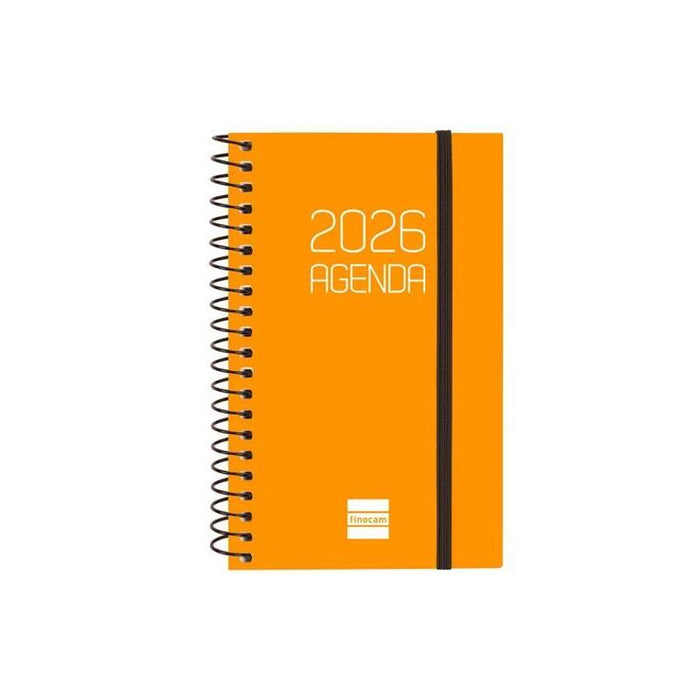 Finocam Agenda Espiral Opaque E3-79x127mm Svh Tapa Pp Naranja 2026