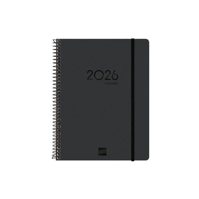Finocam Agenda Ikon Espiral 16 Meses E10 Svv Cierre C/Goma Tapa Pp Negro 2025-2026