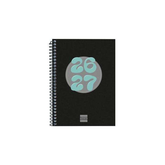 Finocam Cool Agenda Escolar 26/27 - Semana Vista Horizontal - Formato 8º - 120x164mm - Tapas De Carton Forrado - Papel