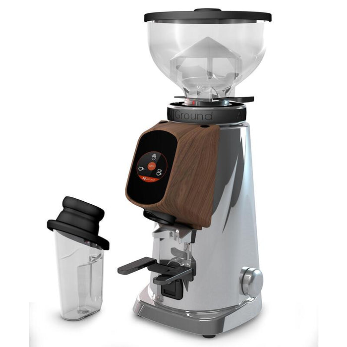 Fiorenzato Allground Kaffeemühle Chromegehäuse Eichenholz 230v Eu Dark-T Titan