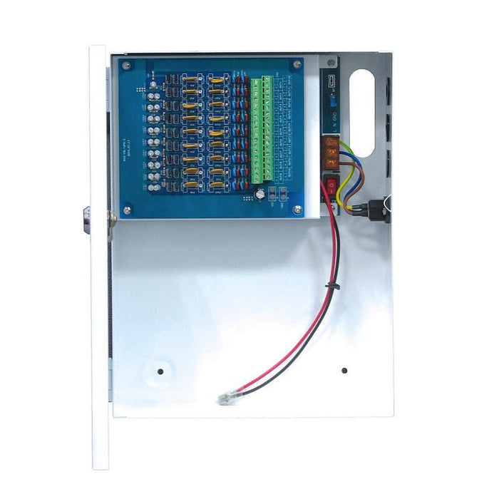 Fuente De Alimentación Cctv 13.8v 10a 9 Salidas Conexión Batería 7-20ah (No Incluida) Folksafe