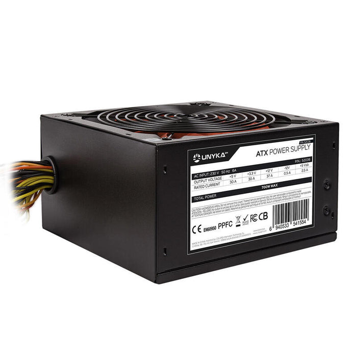 Fuente De Alimentación Unyka Atx 700w Gaming Roja 52036