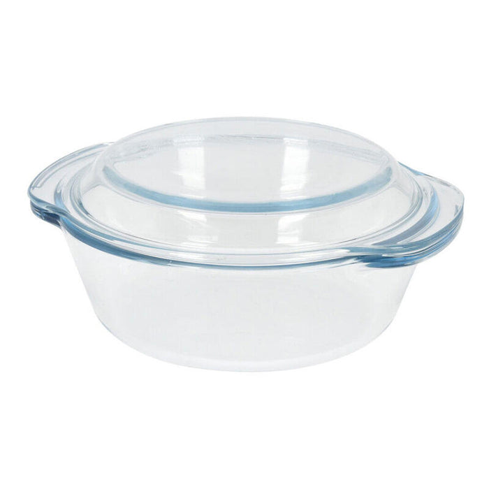 Fuente Redonda De Cristal Con Tapa 1,5l Ø23,4 X 20,7 X10 Cm