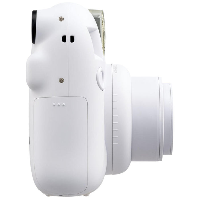 Fujifilm Instax Mini 12 Clay White Camara Instantanea - Tamaño De Imagen 62x46mm - Flash Auto - Exposicion Automatica - Mini Espejo Para Selfies - Modo Primer Plano
