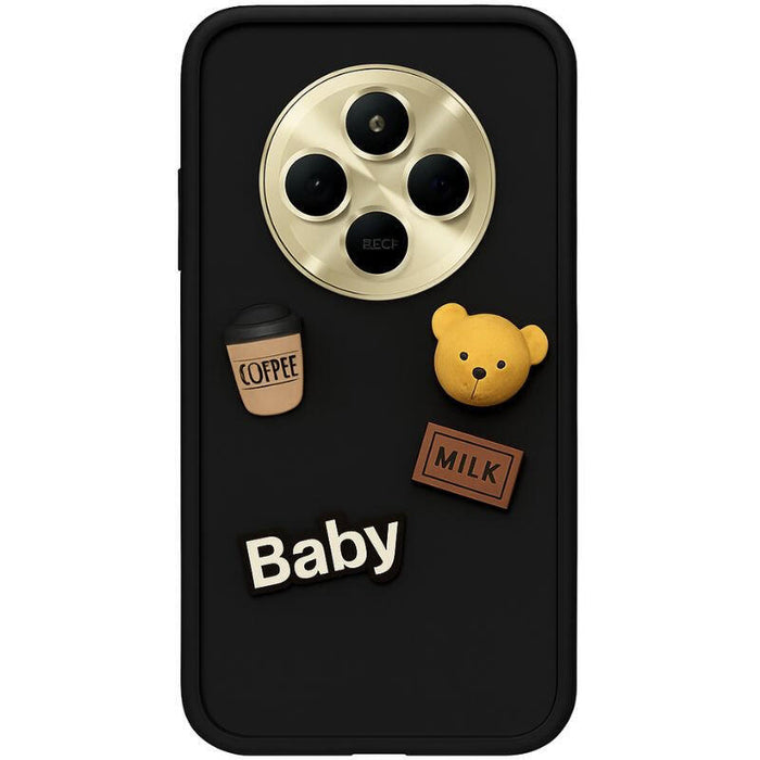 Funda De Silicona Coffee Bear Xiaomi Redmi 14c Negro