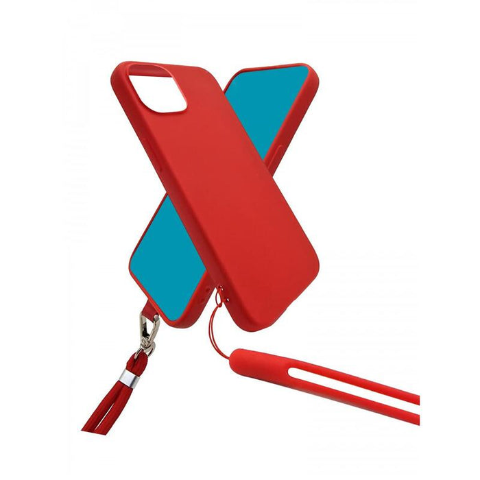 Funda De Silicona Con Cordón Para Cuello Y Muñeca Incluido Para Iphone 15 Pro Max Rojo - Jaym® Pop**