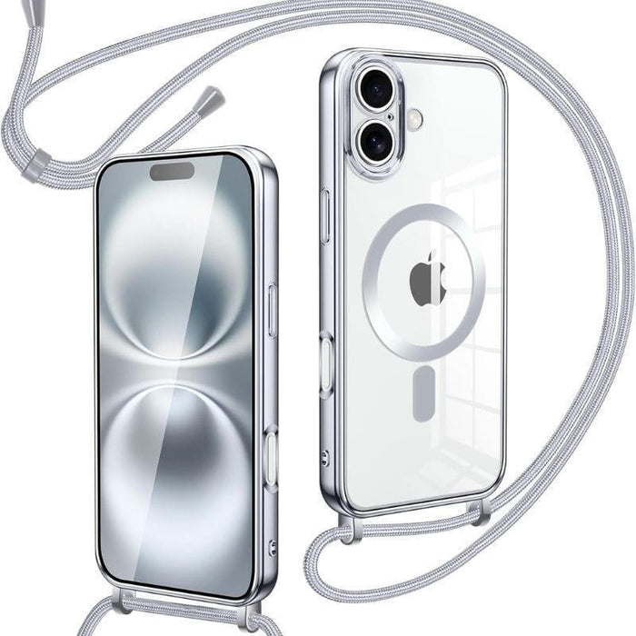 Funda Magnética Con Colgante Para Iphone 16 Plata