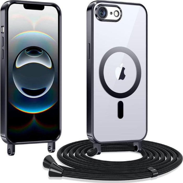 Funda Magnética Con Colgante Para Iphone 16e Negro