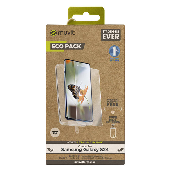 Funda Muvit Para Samsung Galaxy S24 + Protector De Pantalla Vidrio Templado Plano
