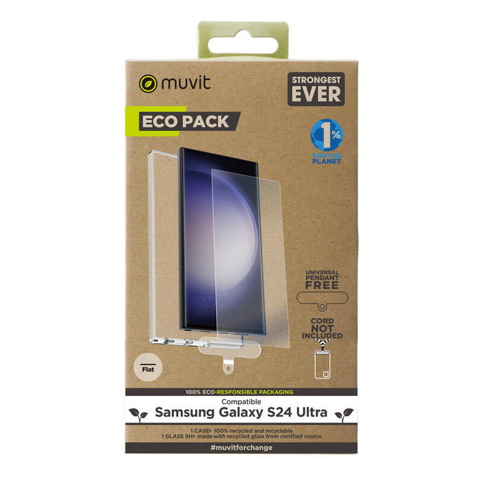 Funda Muvit Para Samsung Galaxy S24 Ultra + Protector De Pantalla Vidrio Templado Plano