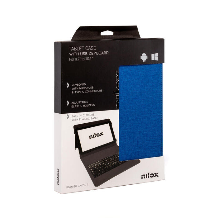 Funda Teclado Usb 10 1 Azul