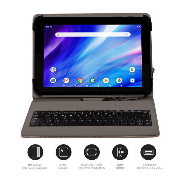 Funda Teclado Usb 10 1 Gris