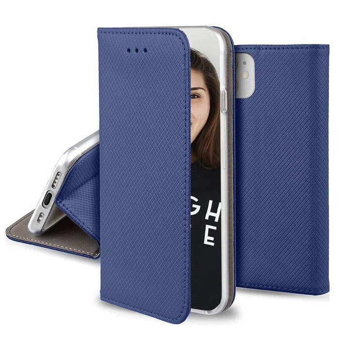 Funda Tipo Libro Con Soporte Magnética Azul Compatible Apple Iphone 15 Pro Max - Jaym® **