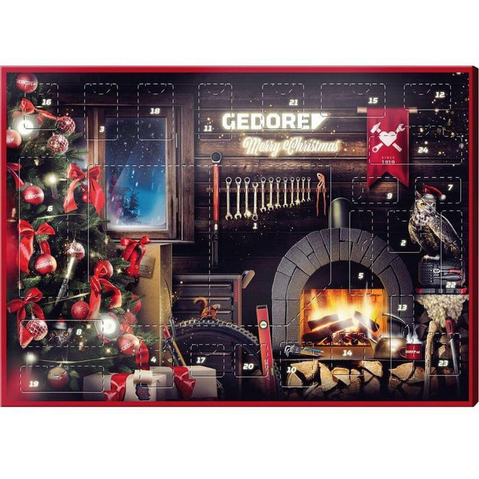 Calendario De Adviento Rojo Gedore 2024, Edición Limitada, Conjunto De Herramientas Negras/Rojos, 33 Partes, 1/4 " R49013033
