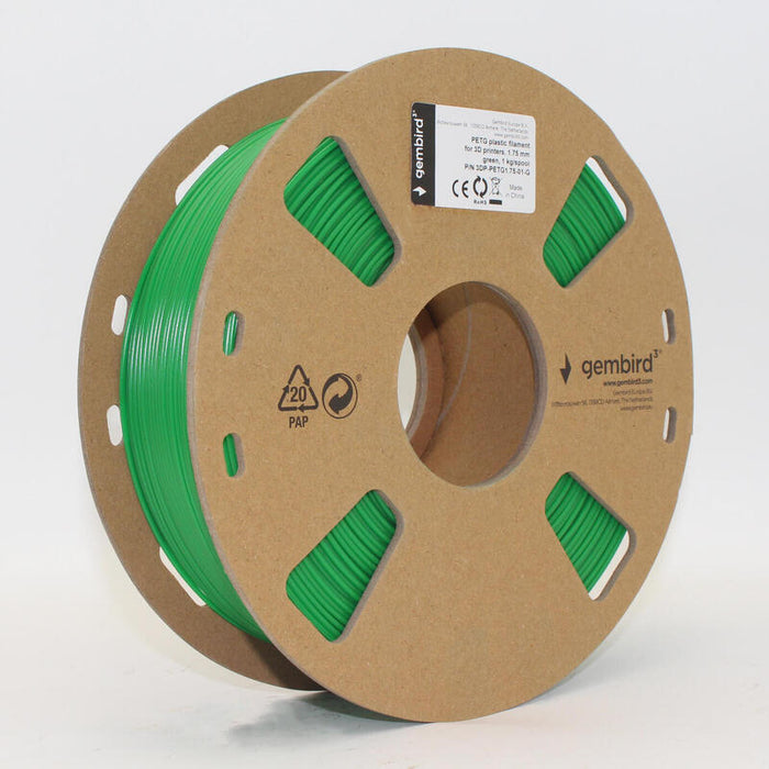 Gembird Bobina De Filamento Petg 1.75mm 1kg Verde