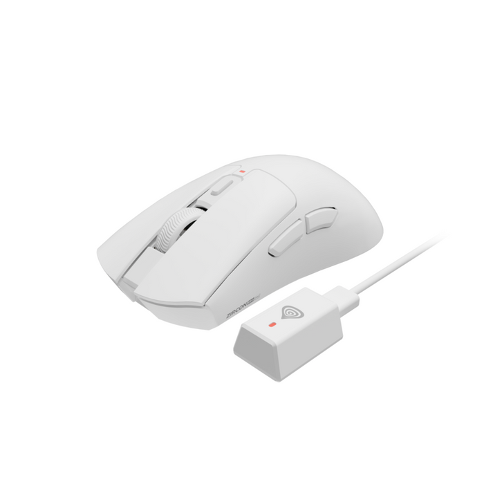 Ratón Para Juegos Genesis Zircon 880 Pro 8k, 30000 Dpi, Inalámbrico, Blanco.