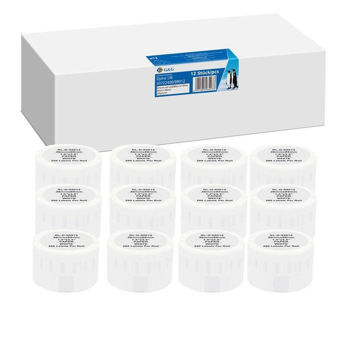 G&G Etiketten 12 Mück Para Dymo 99012 S0722400 36 X 89 Mm