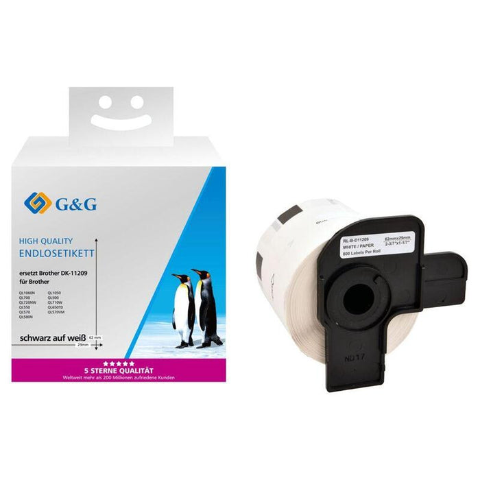 G&G Etiketten 800 Mück Compatible Con Brother Dk-11209
