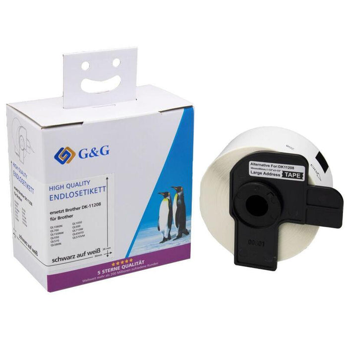 G&G Papier-Etiketten Para Brother Dk-11208 400 Mück