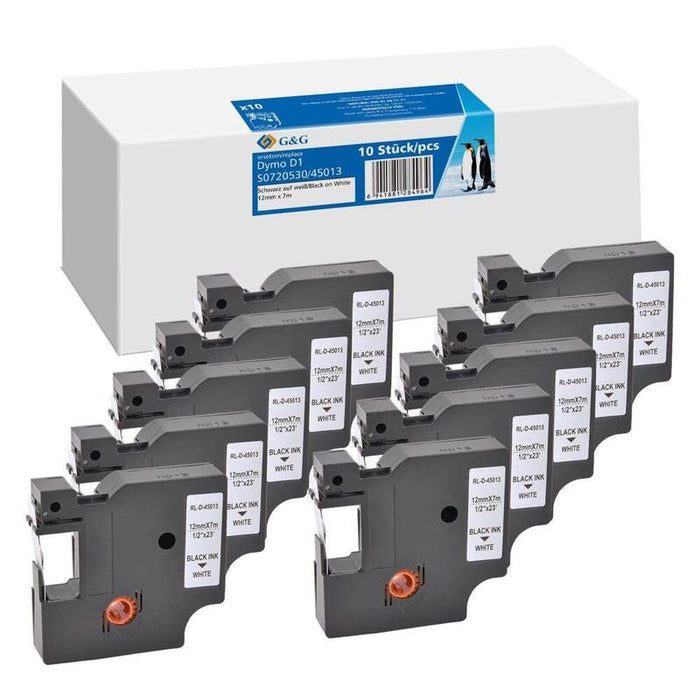 G&G Schriftband 10ner Set Para Dymo D1 S0720530 45013ss
