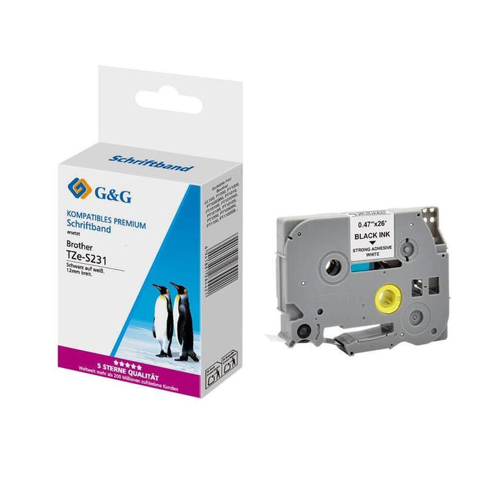 G&G Schriftband Compatible Con Brother Tze-S231