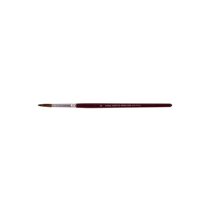Giotto Pincel Serie 400 Nº 8 Pelo De Pony Para Acuarela Y Témpera Mango Barnizado -12u-