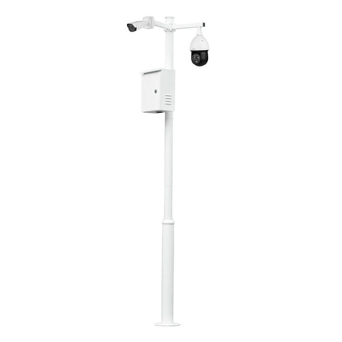 Global Kit-Baculo-35-Blanco Báculo Desmontable De 3,5m De Altura En Acero Galvanizado De Color Blanco Con Soporte Para Cámara Y Speed Dome