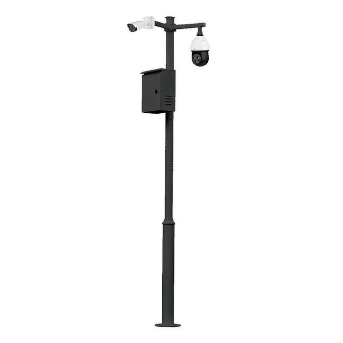 Global Kit-Baculo-35-Negro Báculo Desmontable De 3,5m De Altura En Acero Galvanizado De Color Negro Con Soporte Para Cámara Y Speed Dome