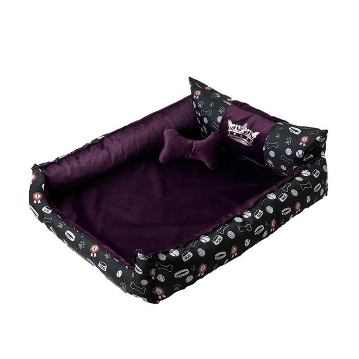 Go Gift Cama Para Perros Y Gatos Xxl - Morada - 110x90x18 Cm