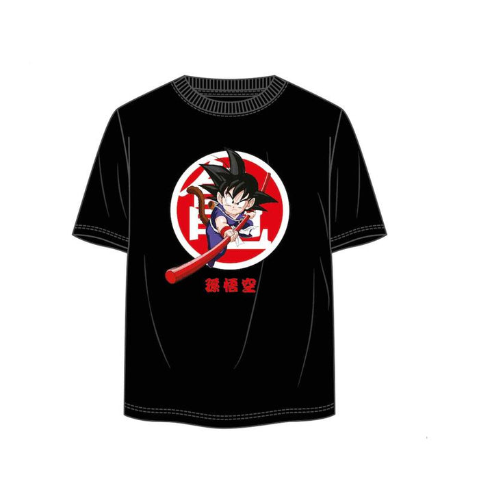 Goku Niño Baston Nioibo Talla S Camiseta Negra Chico Dragon Ball