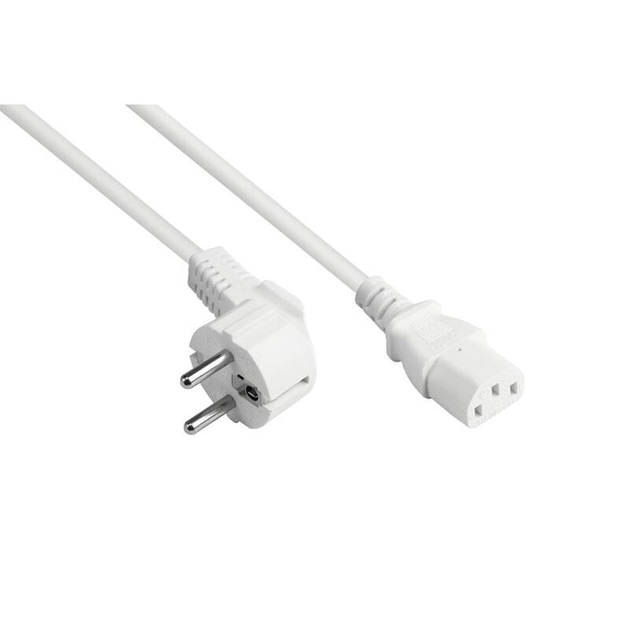 Good Connections Contacto De Protección-Conector Macho Angulado.- C13 Blanco 15m