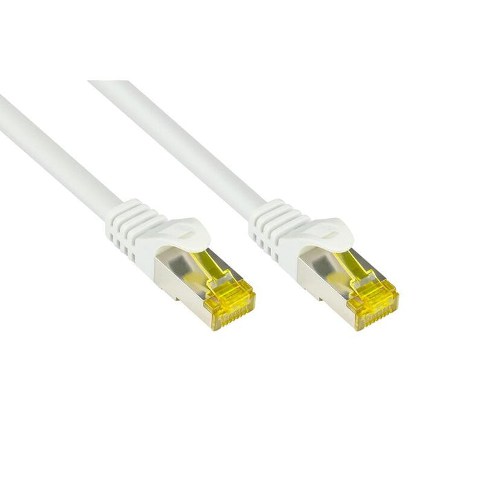 Goodconnections Rj45 Cable De Red Con Cat. 7 Cable A Granel Y Protector De Pestaña (), S Ftp, Pimf, Libre De Halógenos, 500mhz, Ofc, Blanco, 50m,