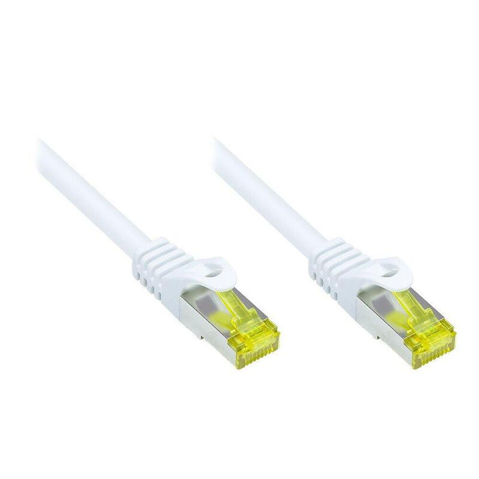 Goodconnections Rj45 Cable De Red Con Cat. 7 Cable A Granel Y Protector De Pestaña (), S Ftp, Pimf, Libre De Halógenos, 500mhz, Ofc, Blanco, 5m,