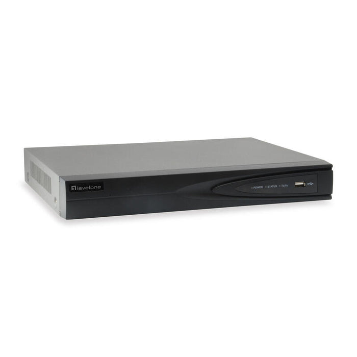 Grabador De Video Level One 4 Canales 4 Puertos Red Poe H.265 Negro Nvr-0504