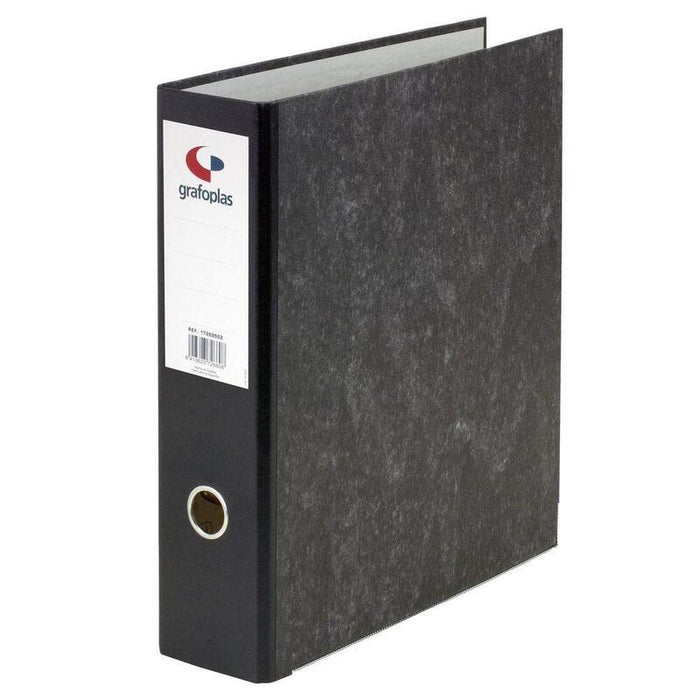 Grafoplás Archivador Palanca Ecoclassic 65mm Folio Cartón Forrado Jaspeado Gris Plomo